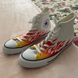 Chuck Taylor Converse Flames High Top Shoes size 8 womens size 6 mens